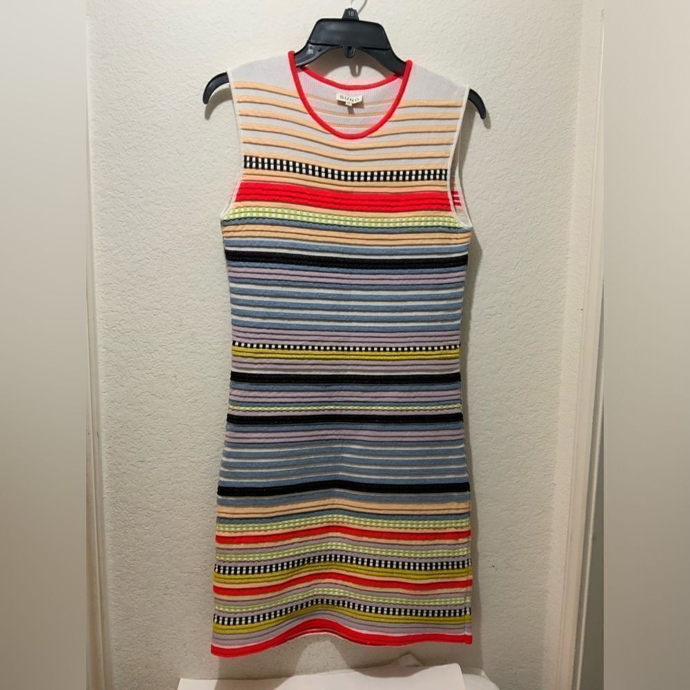 SUNO Multicolor Striped Sleeveless Dress size M